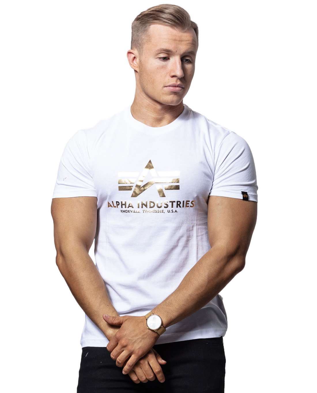 Basic T-Shirt White Gold Alpha Industries