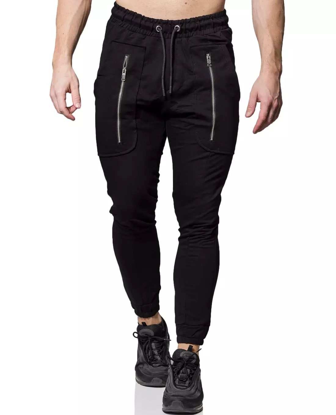 Premium Black College Pants Zippers Jerone